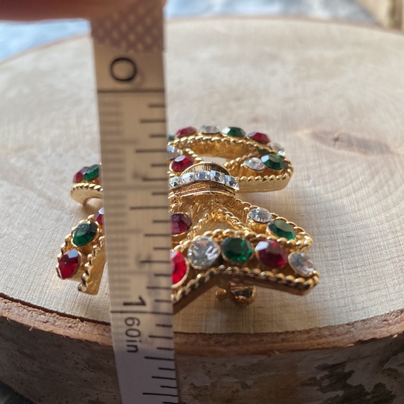 Vintage- Eisenberg Ice 1960s Holiday Themed, Sparkling Crystal Bow Brooch - Picture 12 of 12